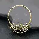 Brass Lotus Tribal Earrings